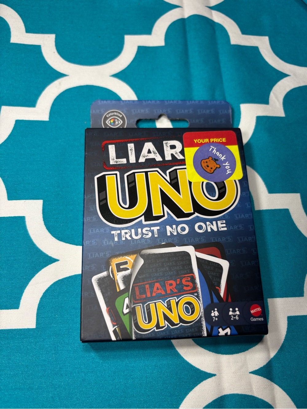 New Liar's UNO Card Game - Blue/Yellow Packaging